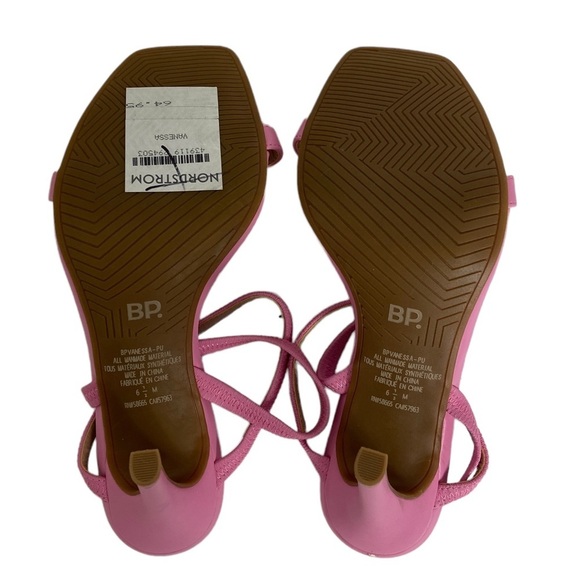 Nordstrom Square Toe Heels Size 6.5 Vanessa BP Pink Begonia 4" Heeled Sandals - Picture 6 of 13